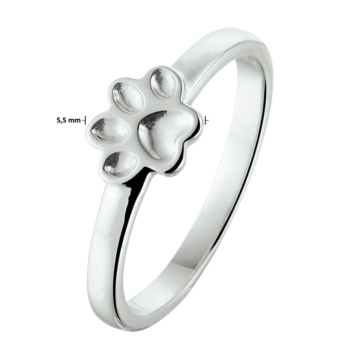 vDam Ring Hondenpoot Zilver Gerhodineerd 1332090 Maat 14