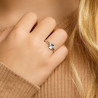 vDam Ring Klaver Zilver Gerhodineerd 1332055 Maat 14¾