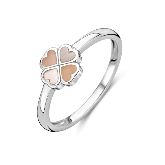 vDam Ring Klavertje Parelmoer Zilver Gerhodineerd 1337844