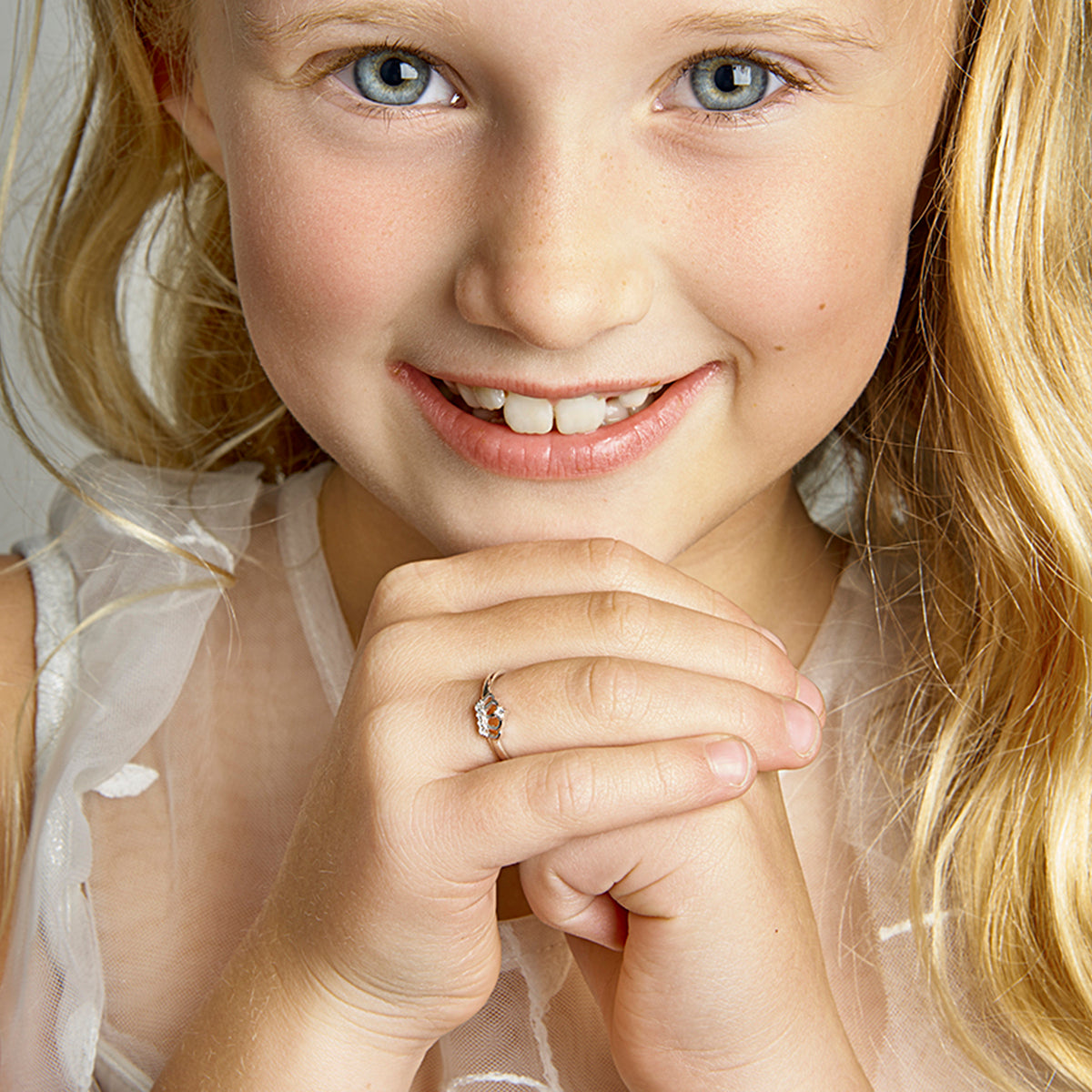 vDam Ring Kroon Zirkonia Zilver Gerhodineerd Maat 1328198 Maat 13