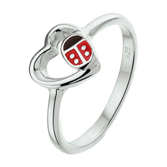 vDam Ring Hart Lieveheersbeestje Zilver Gerhodineerd 1327212