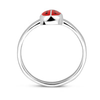 vDam Ring Lieveheersbeestje Zilver Wit 1021824 Maat 15