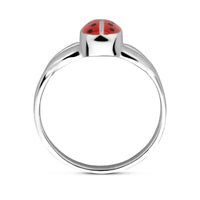 vDam Ring Lieveheersbeestje Zilver Wit 1021826 Maat 12½