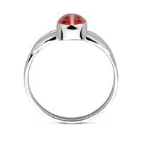 vDam Ring Lieveheersbeestje Zilver Wit 1021831 Maat 15