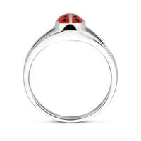 vDam Ring Lieveheersbeestje Zilver Wit 1021835 Maat 13½