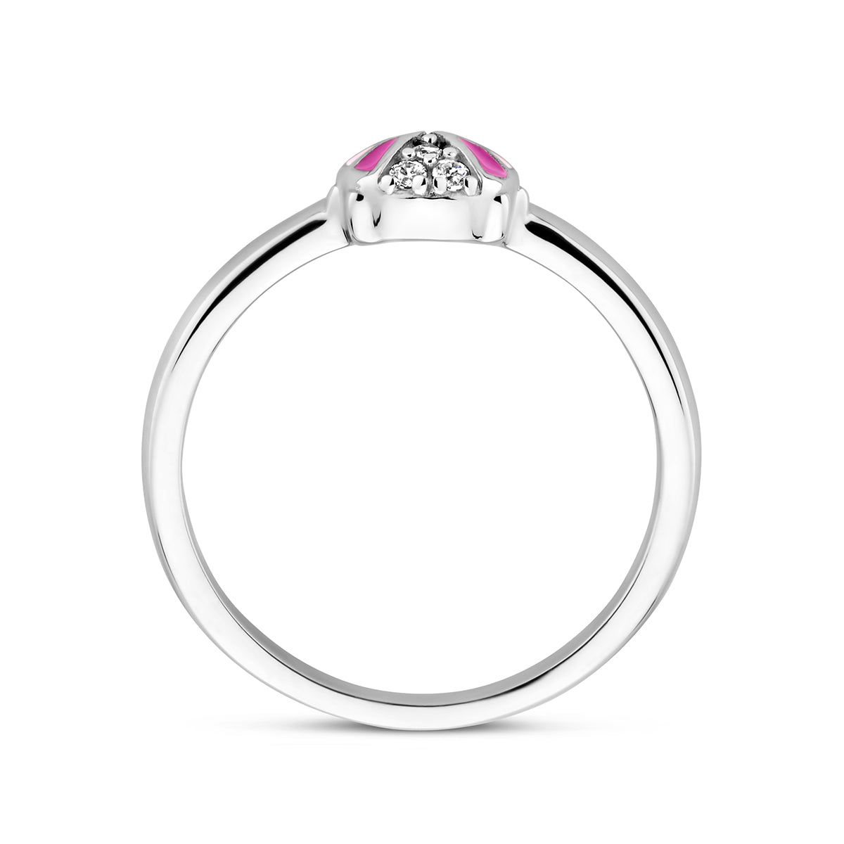 vDam Ring Lieveheersbeestje Zirkonia Zilver Gerhodineerd 1337860 Maat 15½