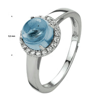 vDam Ring London Blue Topaas En Zirkonia Zilver Gerhodineerd 1330256 Maat 16½