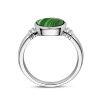 vDam Ring Malachiet Zilver Gerhodineerd 1336866 Maat 16
