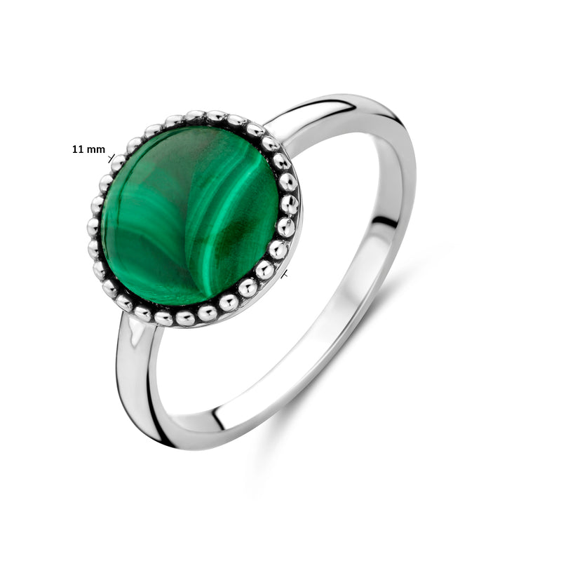 vDam Ring Malachiet Zilver Gerhodineerd 1337138 Maat 16½