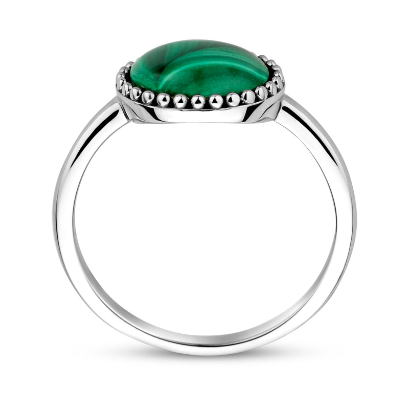 vDam Ring Malachiet Zilver Gerhodineerd 1337138 Maat 16½