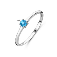 vDam Ring Met Geboortesteen Blauw Topaas December Zilver Gerhodineerd 1337095 Maat 16
