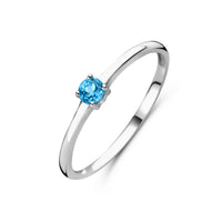 vDam Ring Met Geboortesteen Blauw Topaas December Zilver Gerhodineerd 1337095