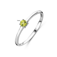 vDam Ring Met Geboortesteen Peridot Augustus Zilver Gerhodineerd 1337107 Maat 16