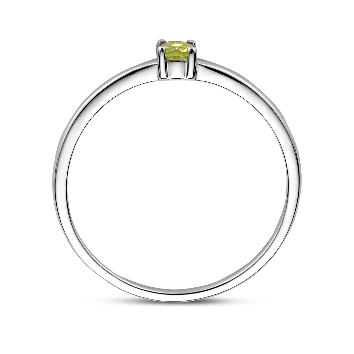 vDam Ring Met Geboortesteen Peridot Augustus Zilver Gerhodineerd 1337107 Maat 16