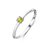 vDam Ring Met Geboortesteen Peridot Augustus Zilver Gerhodineerd 1337107