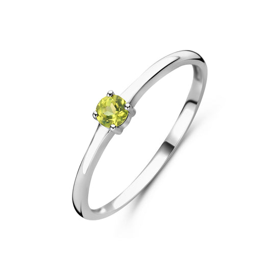 vDam Ring Met Geboortesteen Peridot Augustus Zilver Gerhodineerd 1337112
