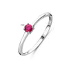 vDam Ring Met Geboortesteen Robijn Juli Zilver Gerhodineerd 1337049 Maat 18