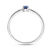 vDam Ring Met Geboortesteen Saffier September Zilver Gerhodineerd 1337051 Maat 16½