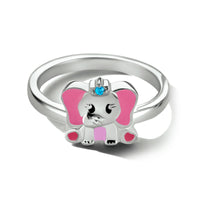 vDam Ring Olifant Blauw Zirkonia Zilver Gerhodineerd 1334493