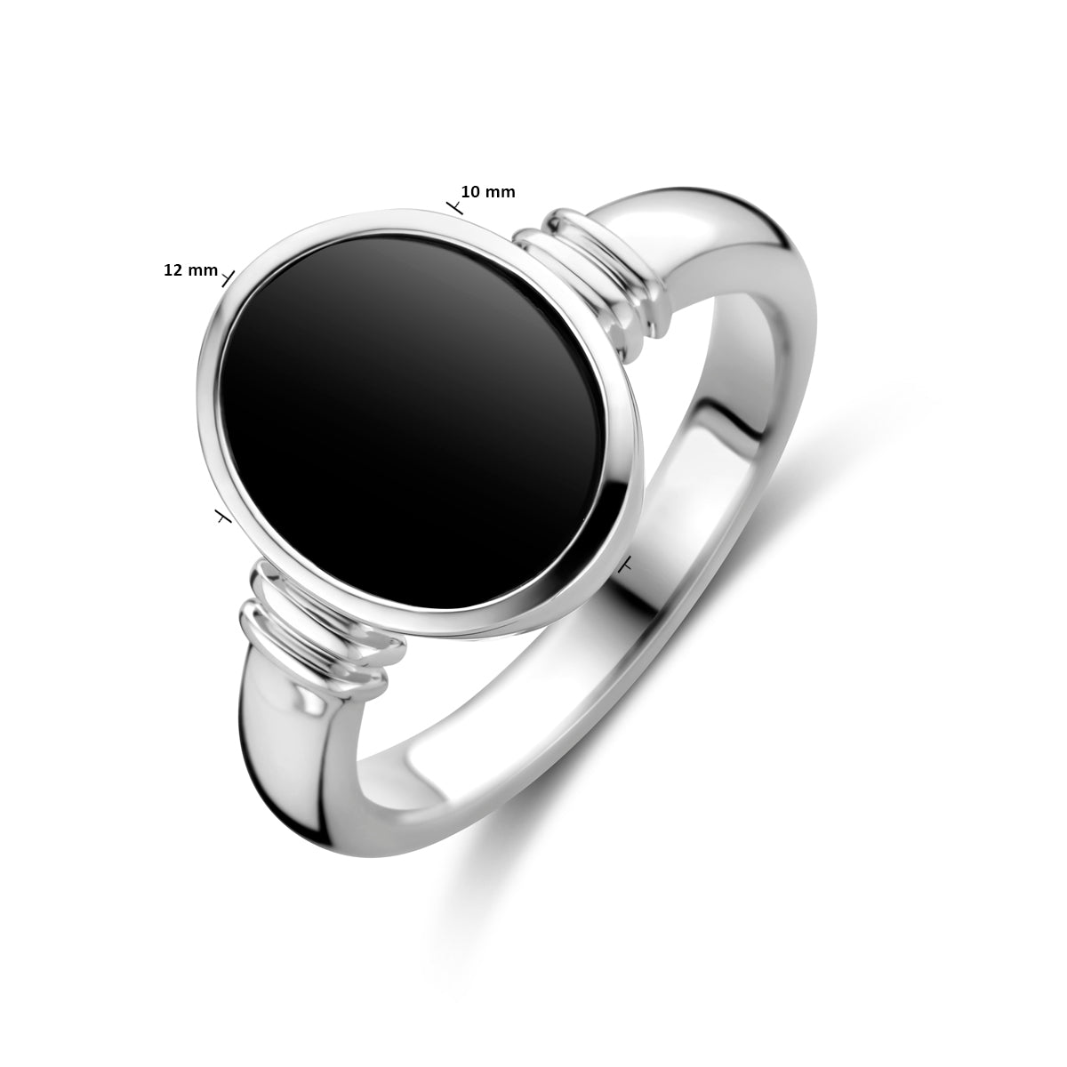 vDam Ring Onyx Zilver Gerhodineerd 1328097 Maat 18½