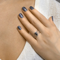 vDam Ring Onyx Zilver Gerhodineerd 1332525 Maat 16½