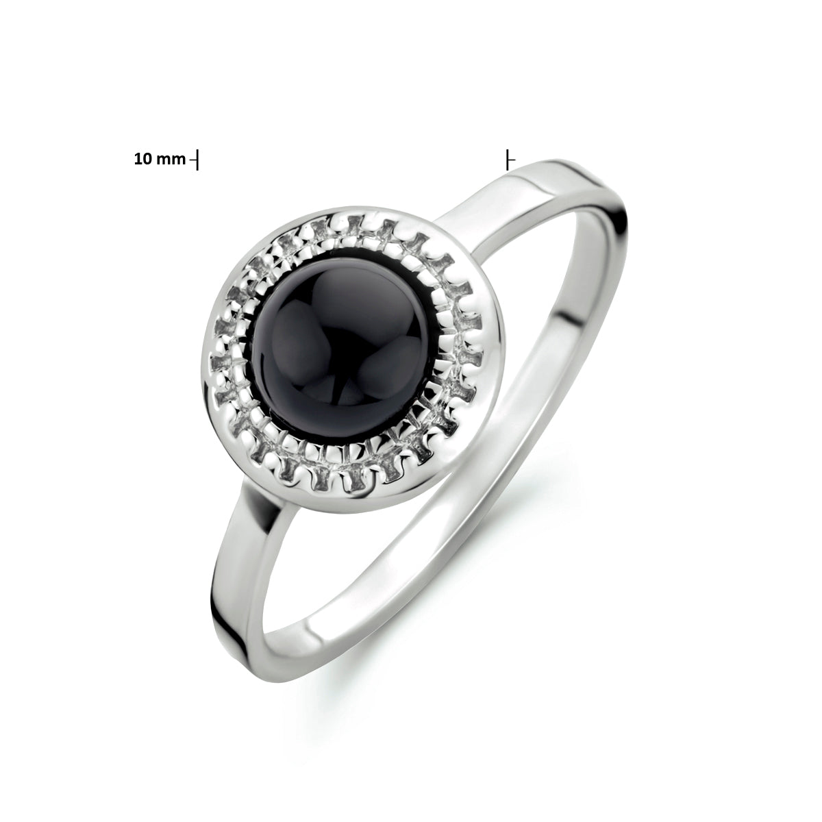 vDam Ring Onyx Zilver Gerhodineerd 1334011 Maat 17¾