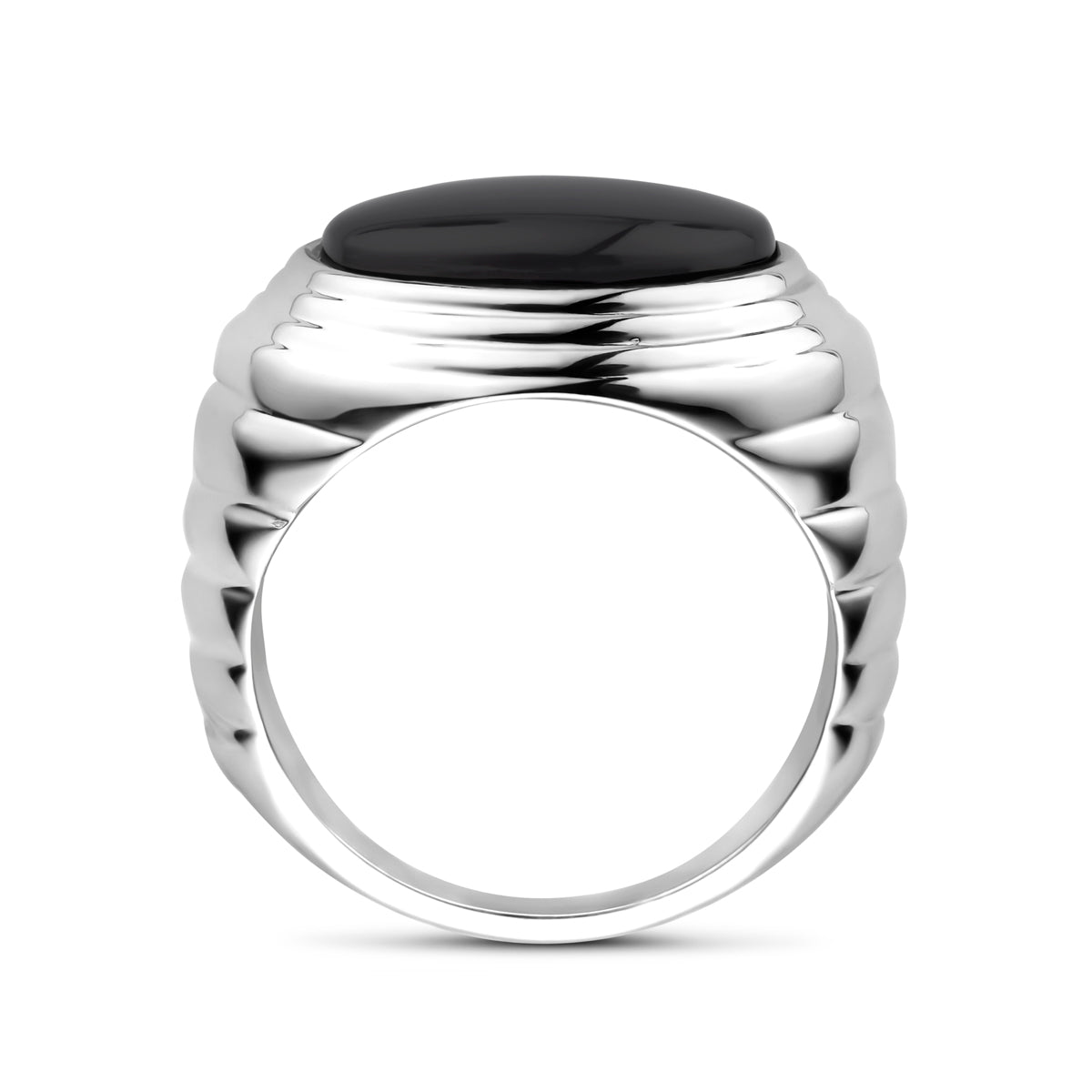 vDam Ring Onyx Zilver Gerhodineerd 1339675 Maat 17¼
