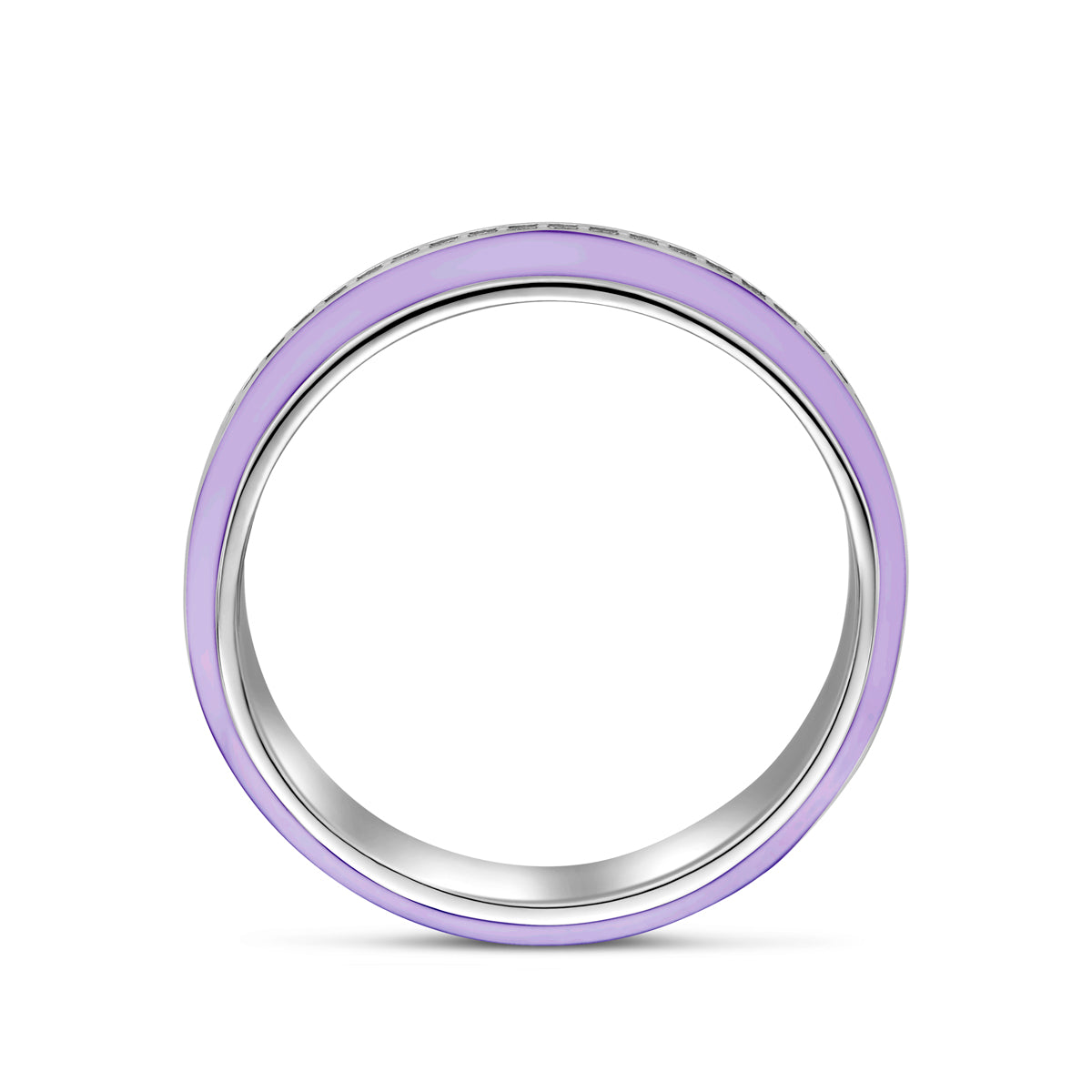 vDam Ring Paars Emaille En Zirkonia Zilver Gerhodineerd 1338700 Maat 16½