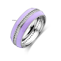 vDam Ring Paars Emaille En Zirkonia Zilver Gerhodineerd 1338701 Maat 17¼