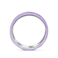 vDam Ring Paars Emaille En Zirkonia Zilver Gerhodineerd 1338702 Maat 17¾