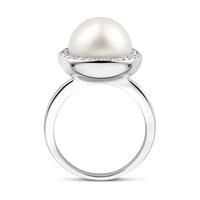 vDam Ring Parel En Zirkonia Halo Zilver Gerhodineerd 1339099 Maat 17¼