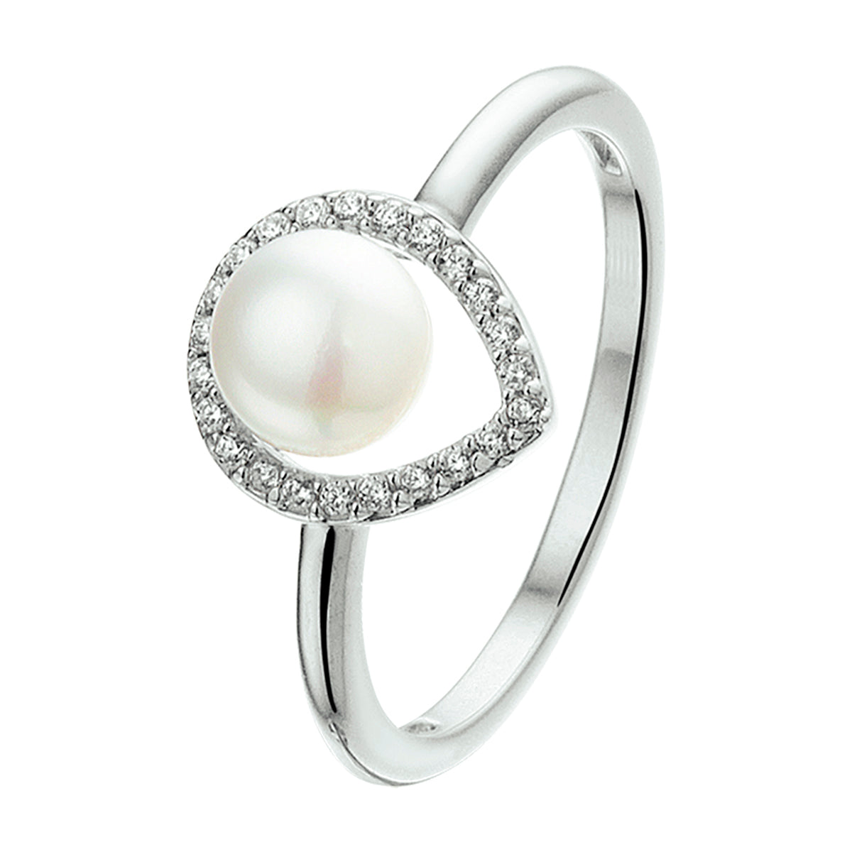vDam Ring Parel En Zirkonia Zilver Gerhodineerd 1327885
