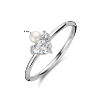 vDam Ring Parel En Zirkonia Zilver Gerhodineerd 1335523 Maat 17¾