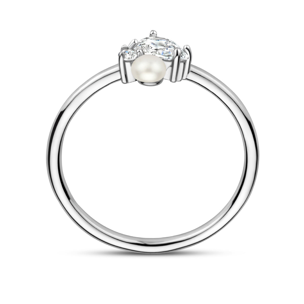 vDam Ring Parel En Zirkonia Zilver Gerhodineerd 1335525 Maat 19