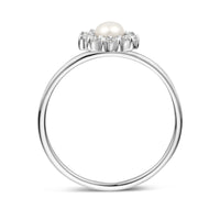 vDam Ring Parel En Zirkonia Zilver Gerhodineerd 1339707 Maat 16½