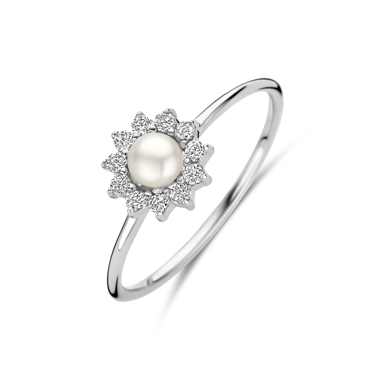 vDam Ring Parel En Zirkonia Zilver Gerhodineerd 1339707