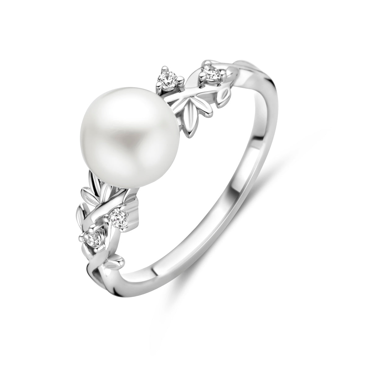 vDam Ring Parel En Zirkonia Zilver Gerhodineerd 1339776