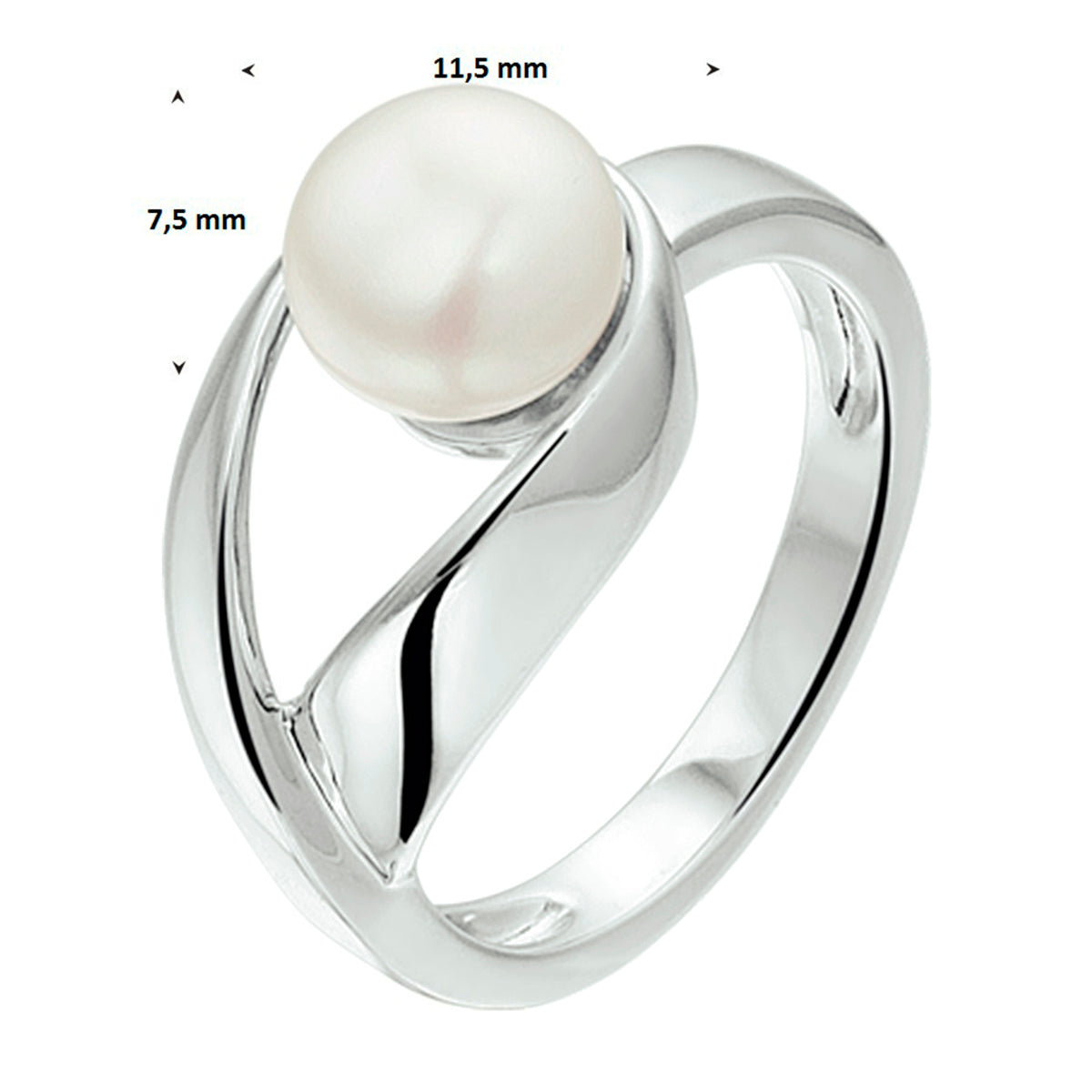 vDam Ring Parel Zilver Gerhodineerd 1326625 Maat 17¾