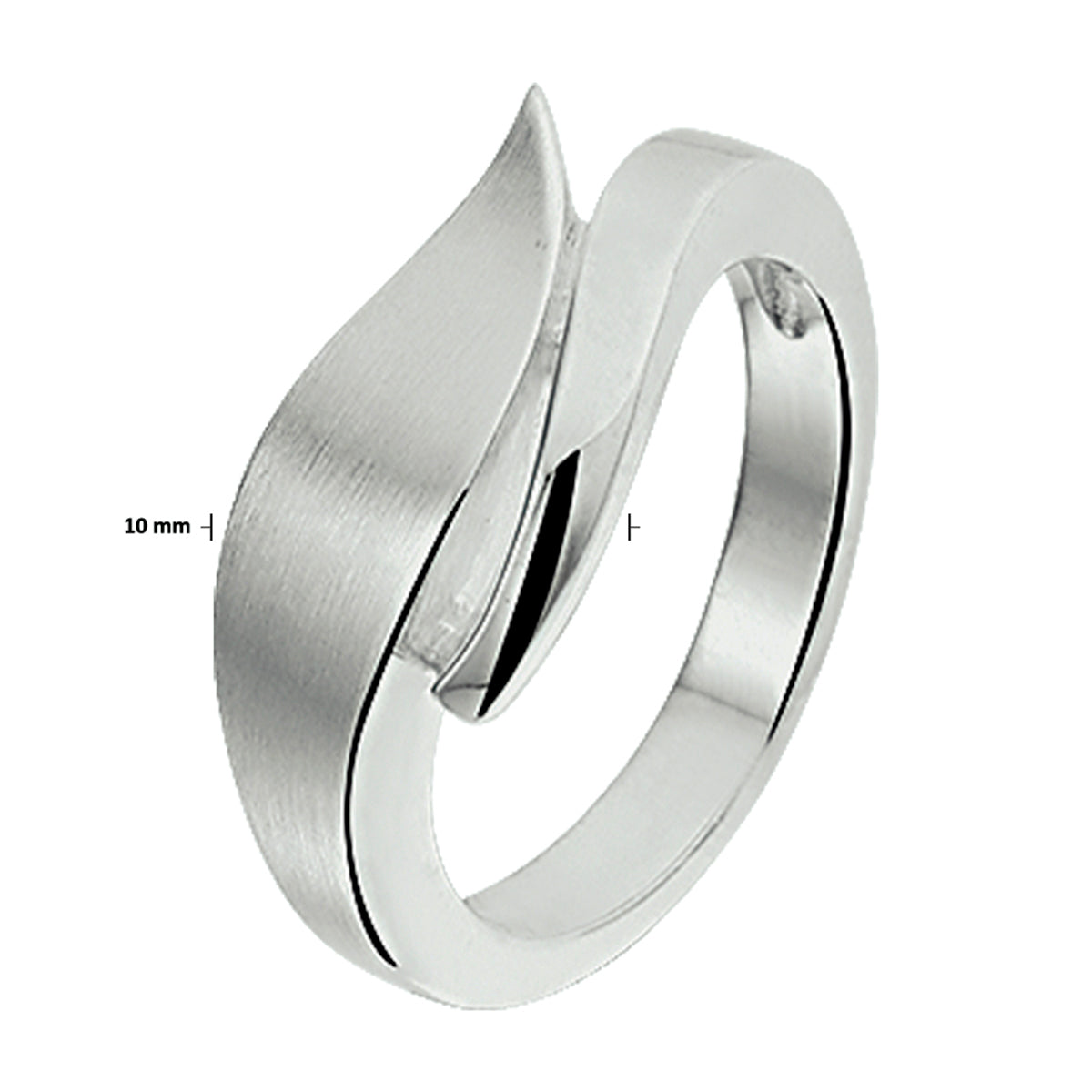 vDam Ring Poli/mat Zilver Gerhodineerd 1326875 Maat 17¼