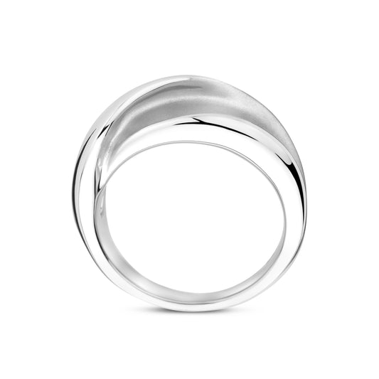 vDam Ring Poli/mat Zilver Gerhodineerd 1340838 Maat 19
