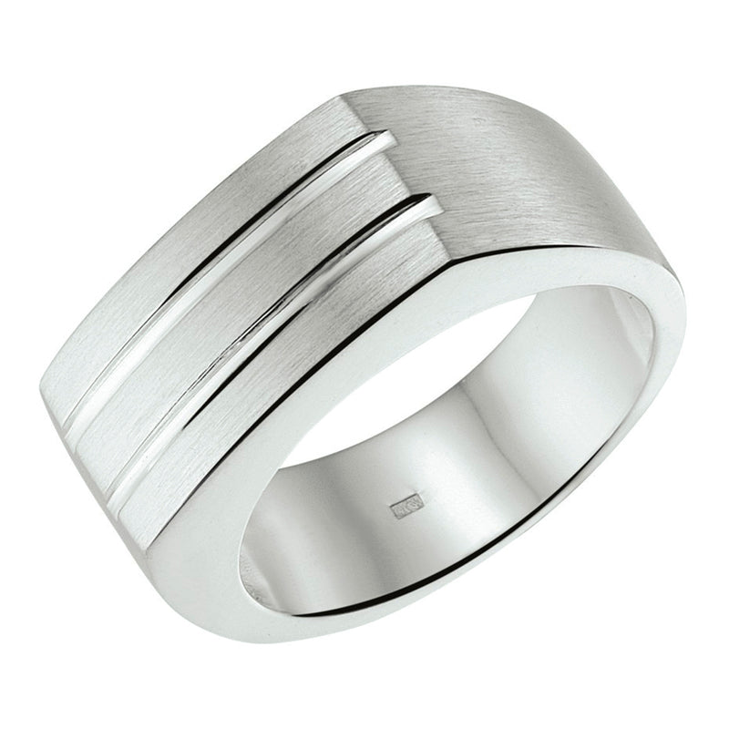 vDam Ring Poli/mat Zilver Wit 1019322