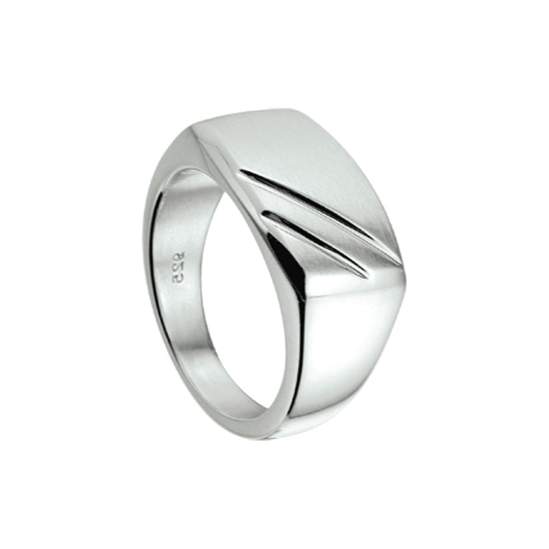 vDam Ring Poli/mat Zilver Wit 1020869