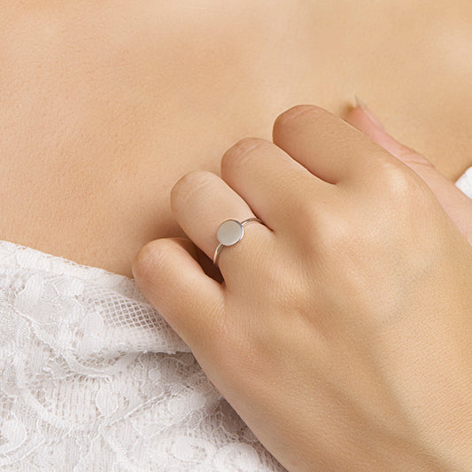 vDam Ring Rondje Zilver Gerhodineerd 1330171 Maat 15¼