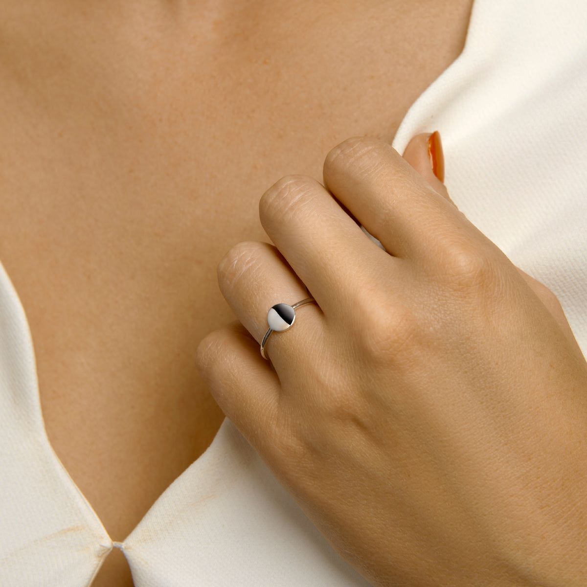 vDam Ring Rondje Zilver Gerhodineerd 1333213 Maat 16½