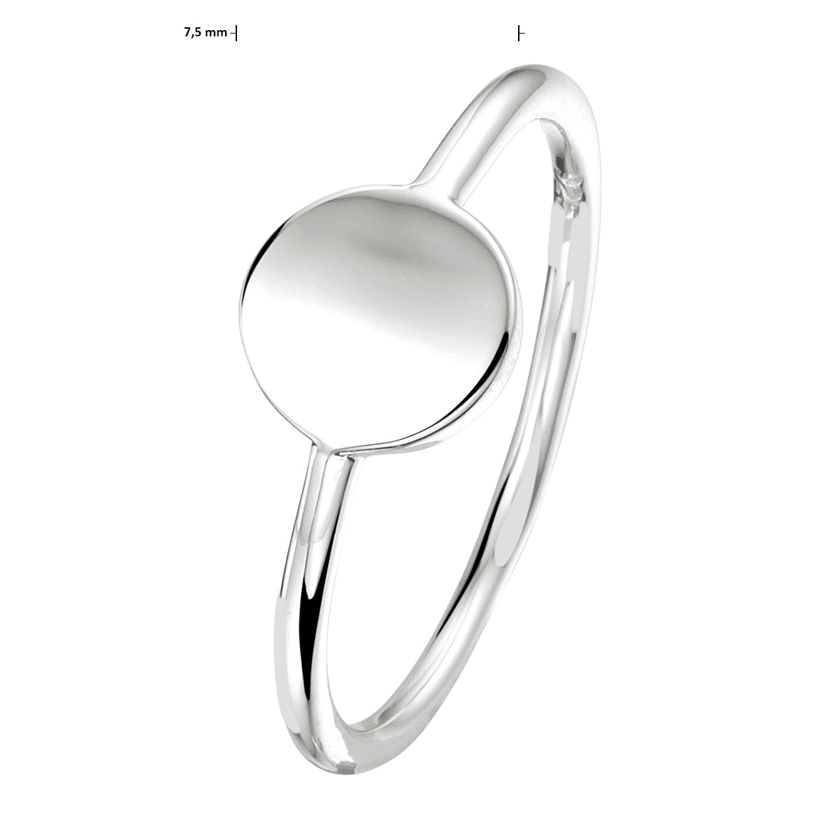 vDam Ring Rondje Zilver Gerhodineerd 1333216 Maat 18½