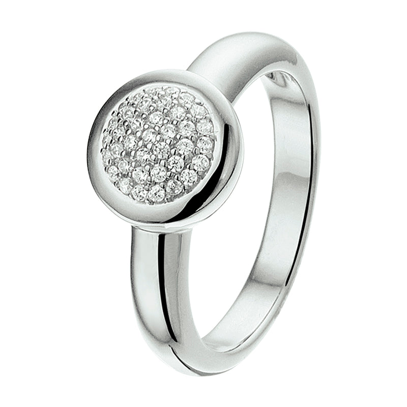 vDam Ring Rondje Zirkonia Zilver Gerhodineerd 1327869
