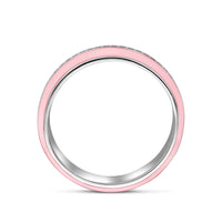 vDam Ring Roze Emaille En Zirkonia Zilver Gerhodineerd 1338707 Maat 18½