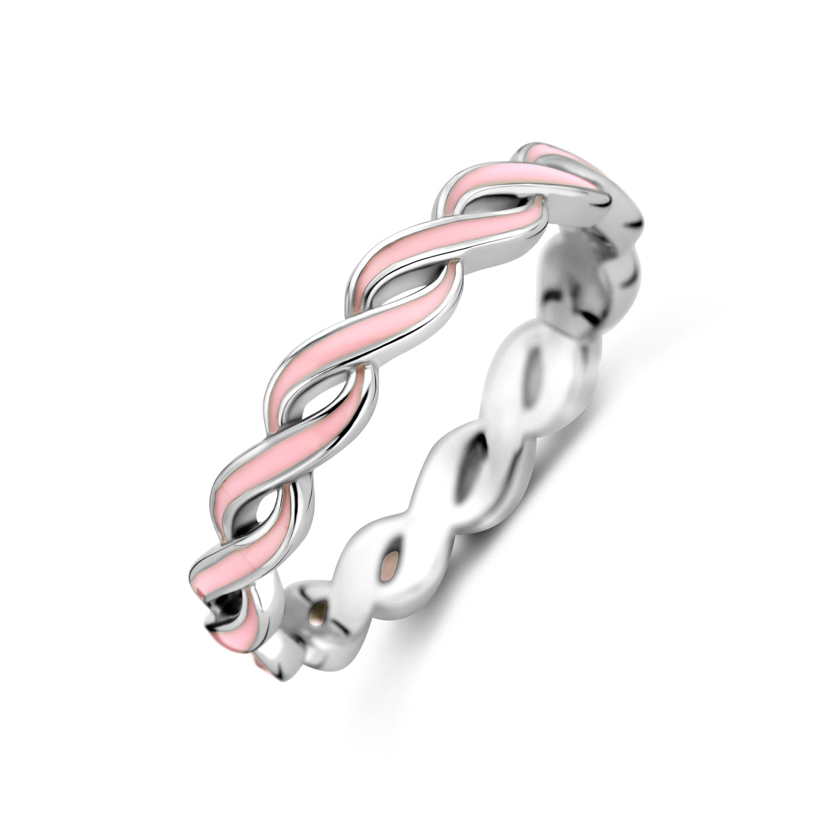 vDam Ring Roze Emaille Zilver Gerhodineerd 1338688