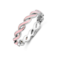 vDam Ring Roze Emaille Zilver Gerhodineerd 1338689