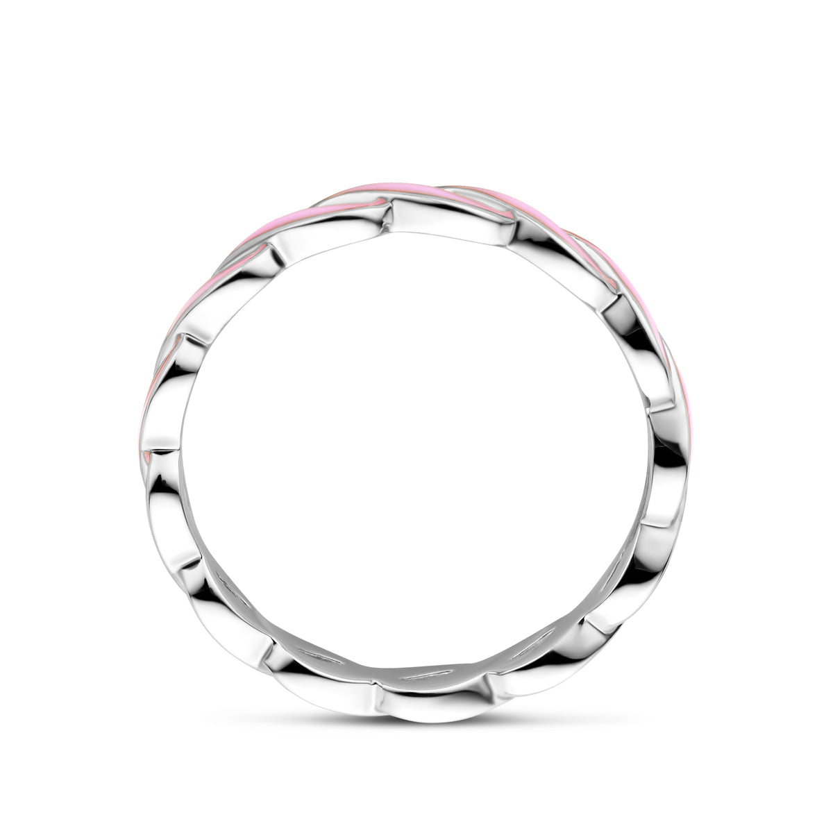 vDam Ring Roze Emaille Zilver Gerhodineerd 1338691 Maat 18½